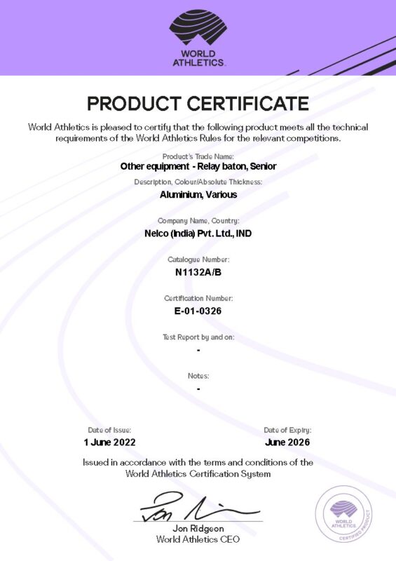 2022 0607 RelayBSenior E-01-0326 N1132AB Certificate Nelco_1